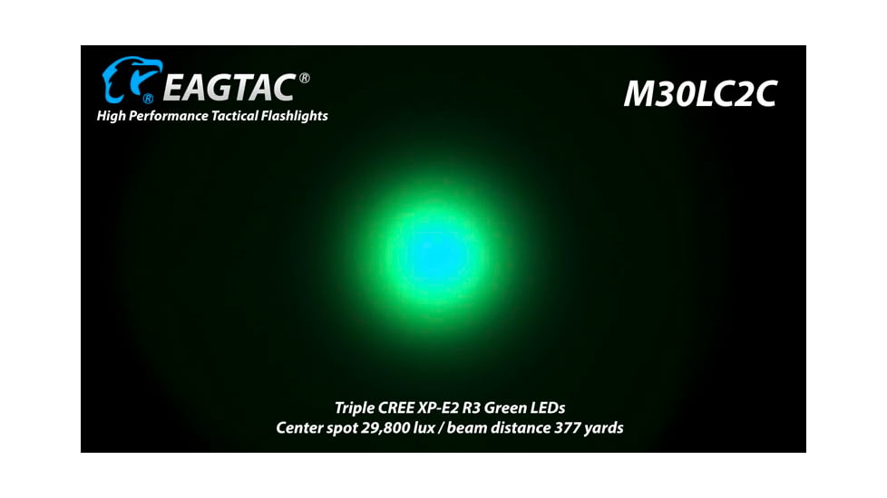 EAGTAC M30LC2-C Flashlight, 3 Nichia 219B CRI-92 LED, 1000lm, Black, M30LC2C-3*219B-BASE-NW