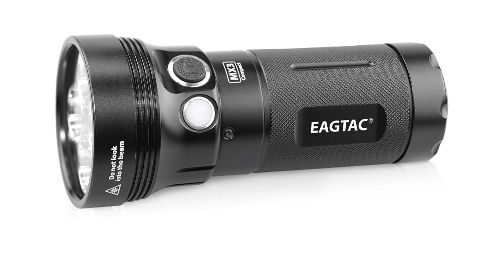 EAGTAC MX3T-C Flashlight, Black, 10,000lm, MX3T-C-4*SST70-CW