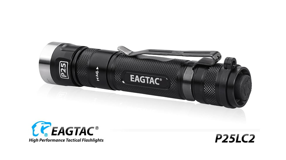 EAGTAC P25LC2 Flashlight, XM-L2 U2 NW LED, 1200lm, Black, P25LC2-XML2-NW