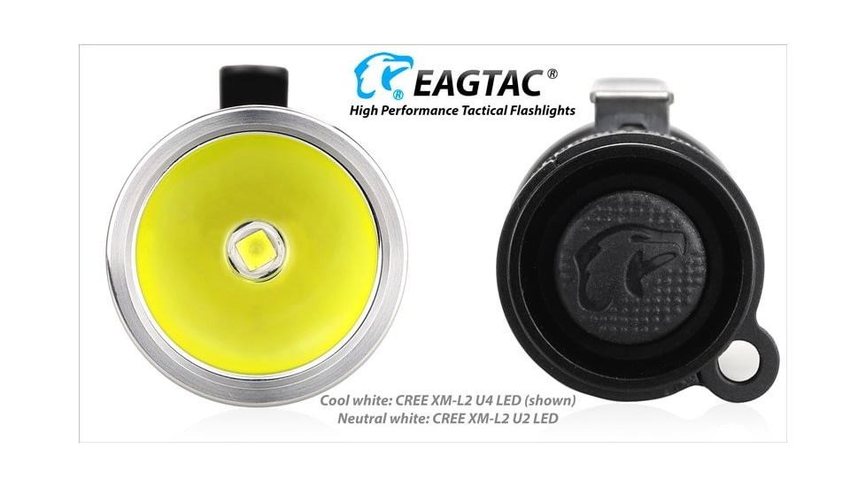 EAGTAC P25LC2 Flashlight, XM-L2 U2 NW LED, 1200lm, Black, P25LC2-XML2-NW