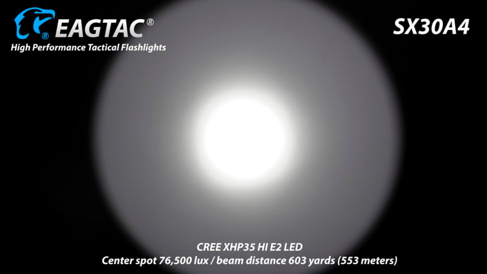 EAGTAC SX30A4 Flashlight, Nichia 219C CRI92 4000K LED, 885lm, Black, SX30A4-219C-NW