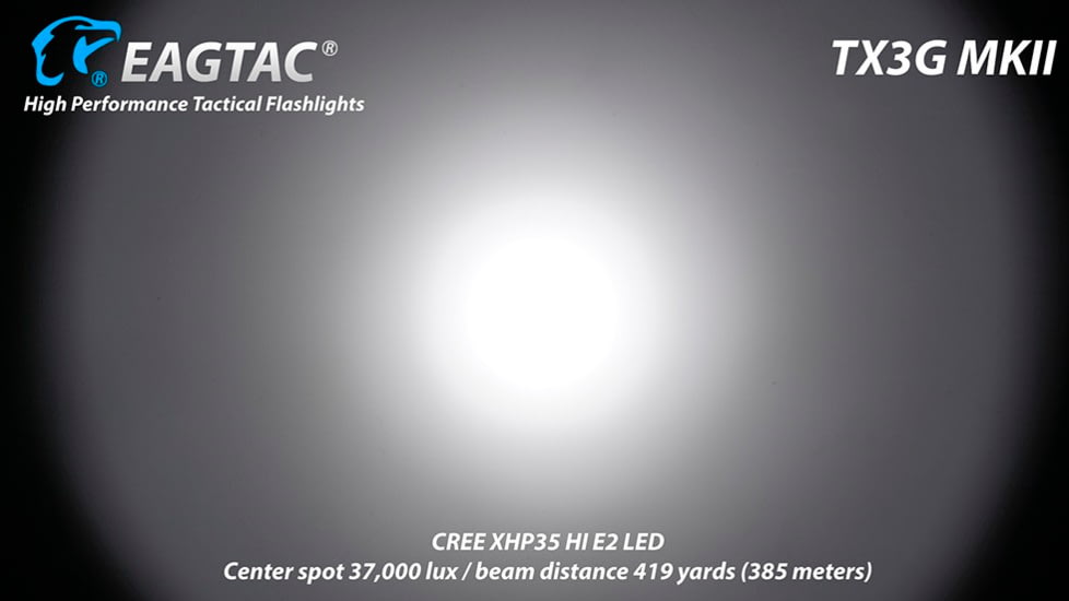 EAGTAC TX3G MKII Flashlight, XHP70.2 NW LED, 3320lm, Black, TX3G-MKII-XHP702-REG-NW
