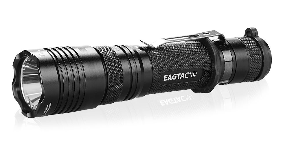 Eagtac USB Rechargeable T25LR XHP35 HI 385 Meter Tactical Flashlight KIT, Black, Medium, T25LRHIKIT