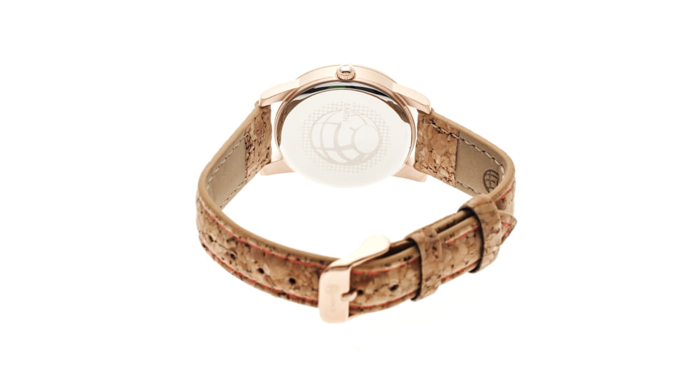 Canopies Wood Watch,33mm,Red Dial,Khaki/Tan Leather Band