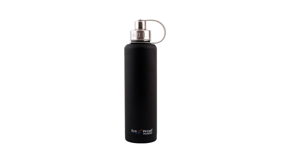 Eco Vessel BigFoot Triple Insulated Stainless Steel Bottle, Black, 45 oz, eco0005-Black-45 oz