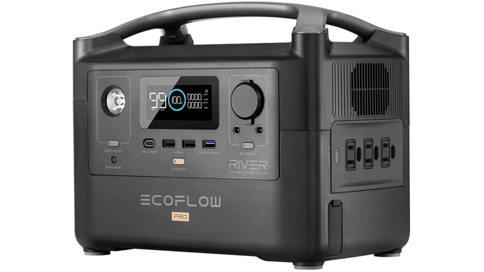 EcoFlow RIVER Pro Portable Power Station, Cyber Black, 50032017