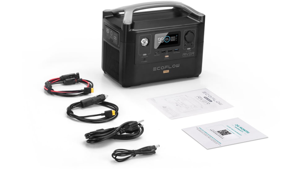 EcoFlow RIVER Pro Portable Power Station, Cyber Black, 50032017