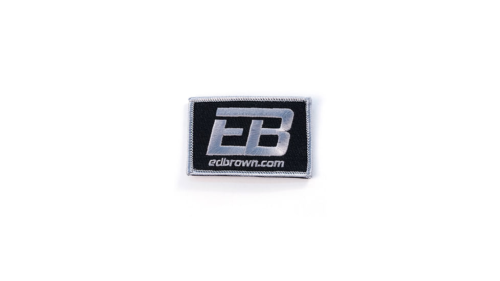 Ed Brown Products Logo Patch, Velcro Back, 2x3 in, Black/Silver, 962-PATCH