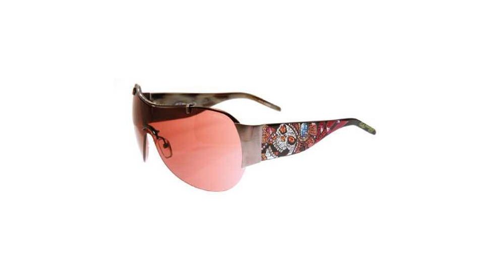 Ed Hardy Fun Dagger-Skull Crystal Sunglasses - Cocoa Frame, Brown Lens