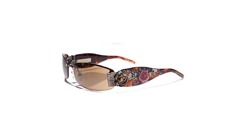 Ed Hardy Skull Butterflies &amp; Roses - Cocoa Frame, Brown Lens