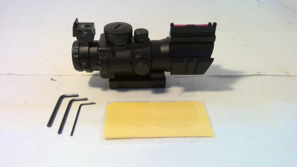 EDEMO Cactus Jack Tri-Illuminated Rifle Scope w/Fiber Optic Sight, 4x32mm, 25.4mm Tube, Black, 4x32 Tri-ILLuminate, EDEMO2