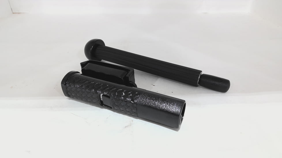 EDEMO Monadnock 9452 AutoLock Patrol Kit, 22in Baton w/Super Grip &amp; Power Safety Tip in Black Chrome, Hindi Baton Cap, 360 Degree Swivel Holder in BW Black 1000627, EDEMO1