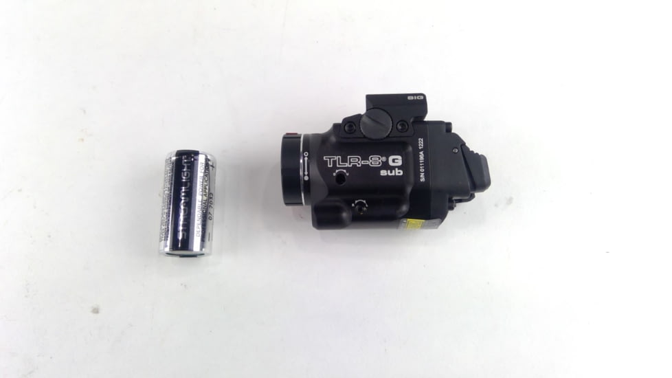 EDEMO Streamlight TLR-8 G Sub For SIG P365/XL LED Weapon Light w/ Green Laser, CR123A Lithium, White, 500 Lumens, Black, 69437, EDEMO1