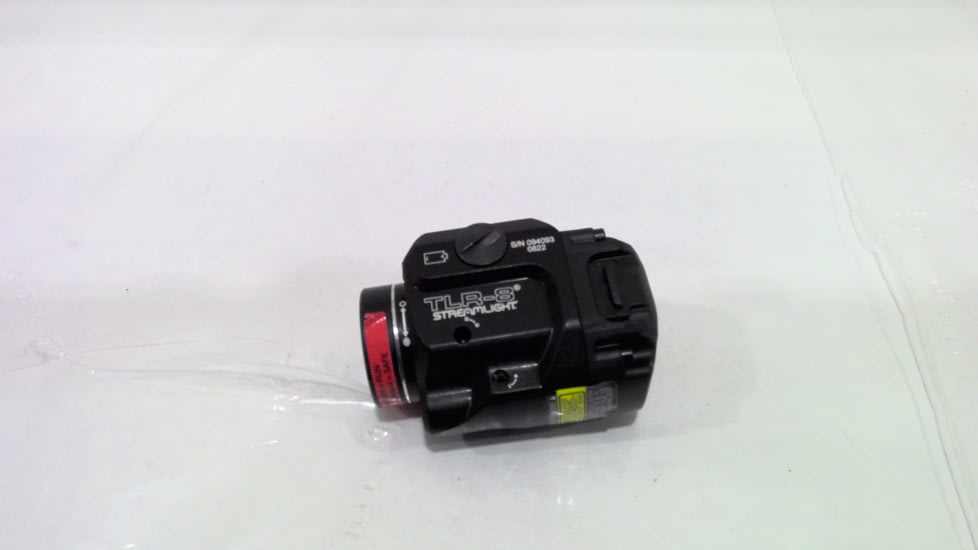 EDEMO Streamlight TLR-8 Rail Mounted Tactical C4 LED Weapon Light w/Laser Sight, CR123A, Red, 500 Lumens, Black, 69410, EDEMO3