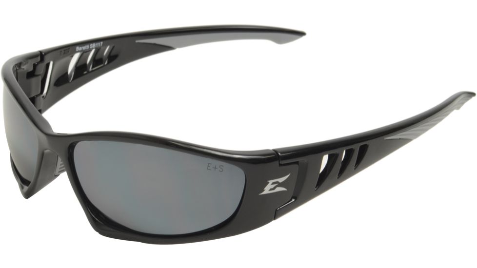 Edge Eyewear Baretti Safety Glasses Black Frame Silver Mirror Lens Sb117