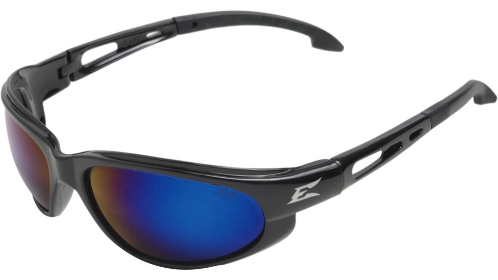 Edge Eyewear Dakura Safety Glasses Black Frame Blue Mirror Lens Sw118