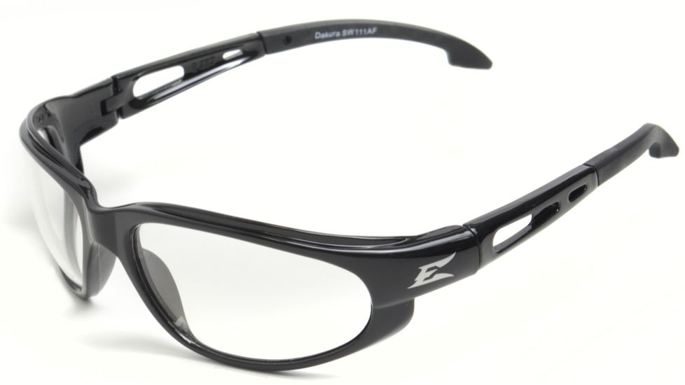 Edge Eyewear Dakura Safety Glasses - Black Frame, Clear Lens SW111