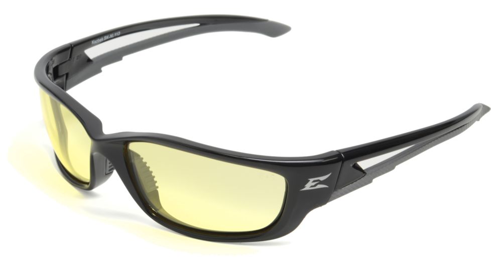 Edge Eyewear Kazbek XL Safety Glasses - Black Frame, Yellow Lens SK-XL112