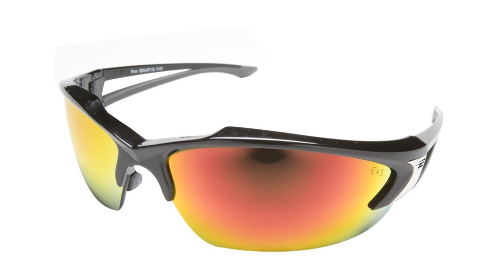 Edge Eyewear Khor Safety Glasses Black Frame Aqua Precision Red Mirror Lens Sdkap119