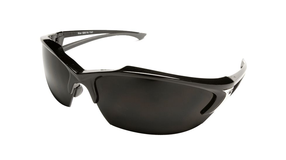 Edge Eyewear Khor Safety Glasses Black Frame Smoke Lens Sdk116