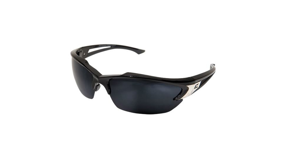 Edge Eyewear Khor Safety Glasses - Black Frame, Polarized G-15 Silver Mirror Lens TSDK21-G15-7