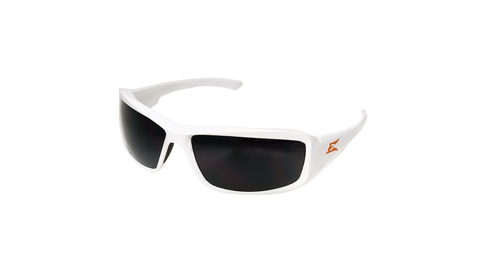 Edge Safety Brazeau Torque with Orange E Logo, Polarized Smoke Lens, White Frame, TXB246-E2