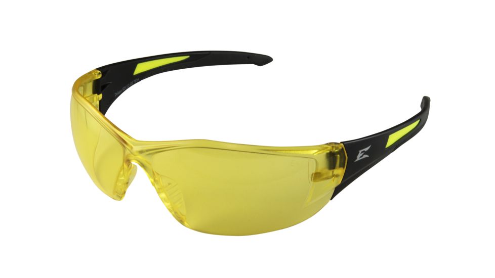 Edge Safety Delano G2 Sunglasses, Black Frame, Yellow Lens, SD112-G2