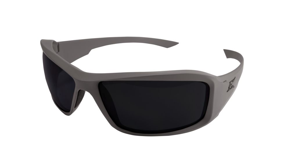 Edge Tactical Hamel Shooting Glasses, Mas Gray Thin Temple &quot; Soft-Touch Gray Frame /Polarized Smoke Lenses, Smoke, One Size TXH746-TT