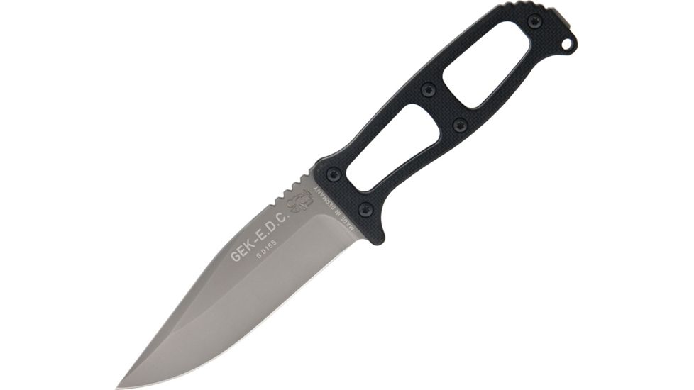 Eickhorn Solingen GEK EDC Fixed Blade Black G10 Fixed Blade Knife, 4.5in, Bohler N-695 Steel, Skeletonized Handle EI825160