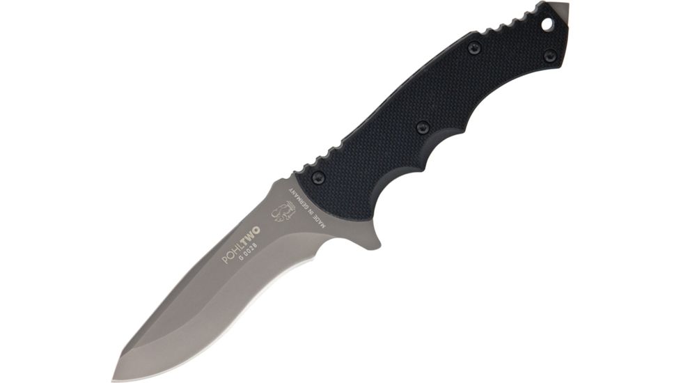 Eickhorn Solingen Pohl Two Fixed Blade G10 Fixed Blade Knife, 4.5in, D2 Steel, Black, G10 Handle EI825144