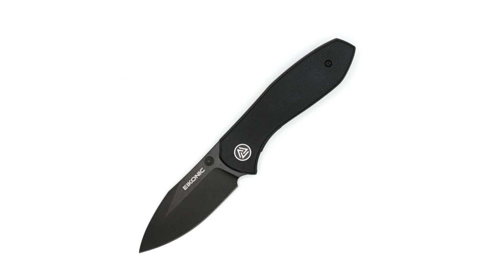 EIKONIC Knife Company Kasador Folding Knife, 2.7in, D2 Steel w/ Rockwell Hardness of 59-60, Micarta Handle, Black/Black, 331BB