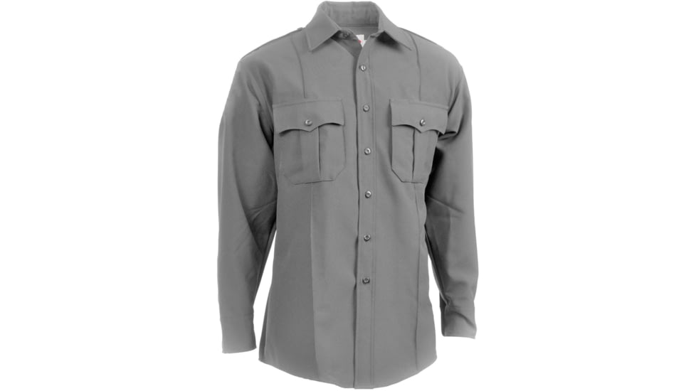 Elbeco TexTrop2 Long Sleeve Polyester Shirt - Mens, 14.5 in, 35 in, Gray, 311N-14.5-35
