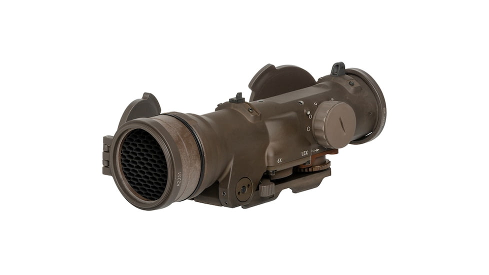Elcan SpecterDR Rifle Scope w/Integral A.R.M.S. Picatinny Mount, 1.5-6x7.62mm, CX5455 Ballistic Reticle, FDE, DFOV156-T2