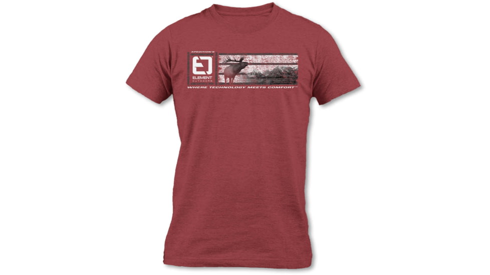 Element Outdoors Bugling Elk Short-Sleeve T-Shirt - Mens, Cardinal Red, 4X-Large, SS-BET-4XL-CR
