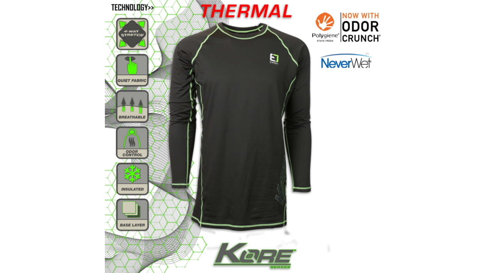 Element Outdoors Kore Series Arctic Thermal Long-Sleeve Shirt - Mens, BLACK, 2X-Large, KS-ATLS-2XL-BK