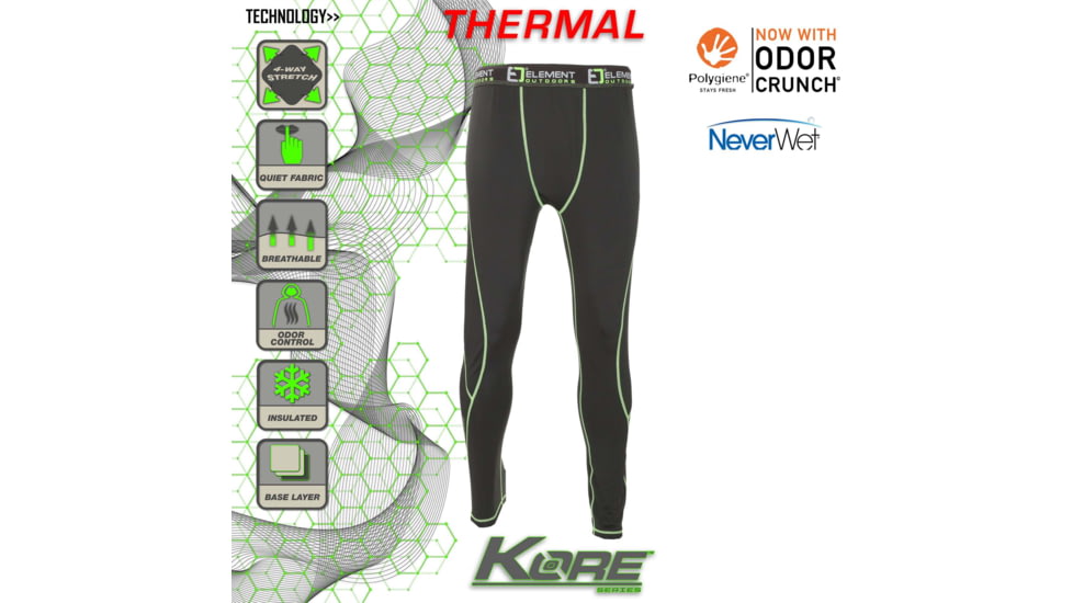 Element Outdoors Kore Series Artic Thermal Long Underwear - Mens, BLACK, X-Large, KS-ATLU-XL-BK