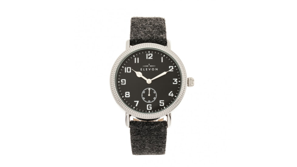 Elevon Northrop Leather-Band Watch, Charcoal/Black, ELE110-2