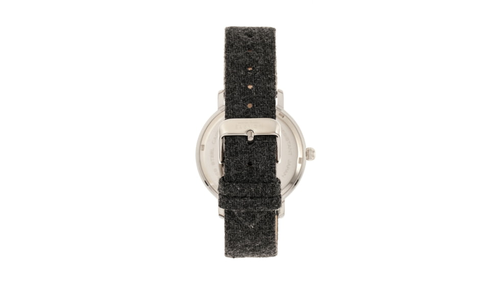 Elevon Northrop Leather-Band Watch, Charcoal/Black, ELE110-2