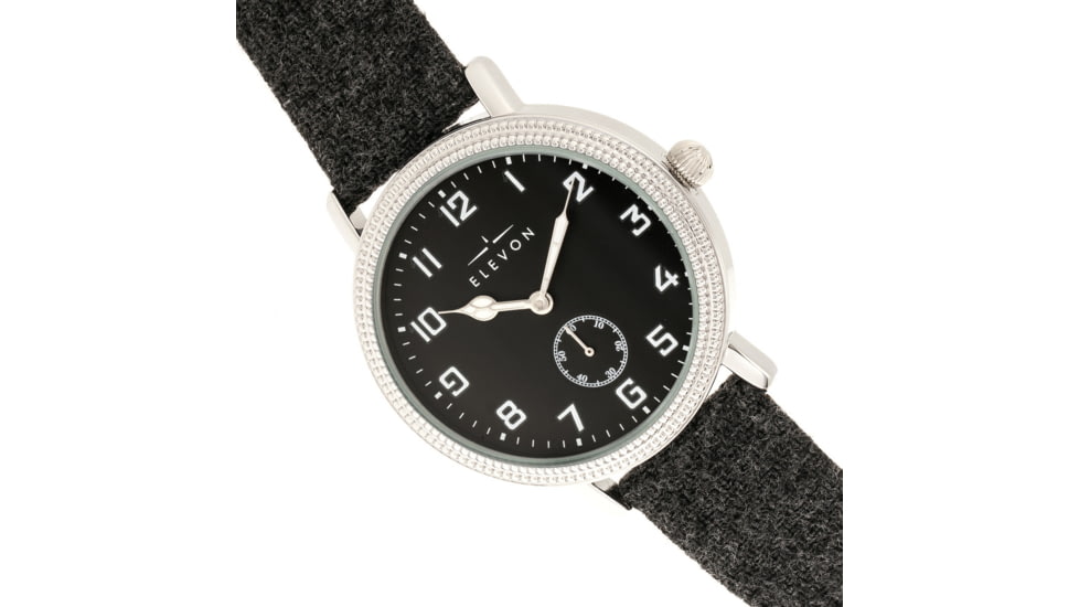 Elevon Northrop Leather-Band Watch, Charcoal/Black, ELE110-2