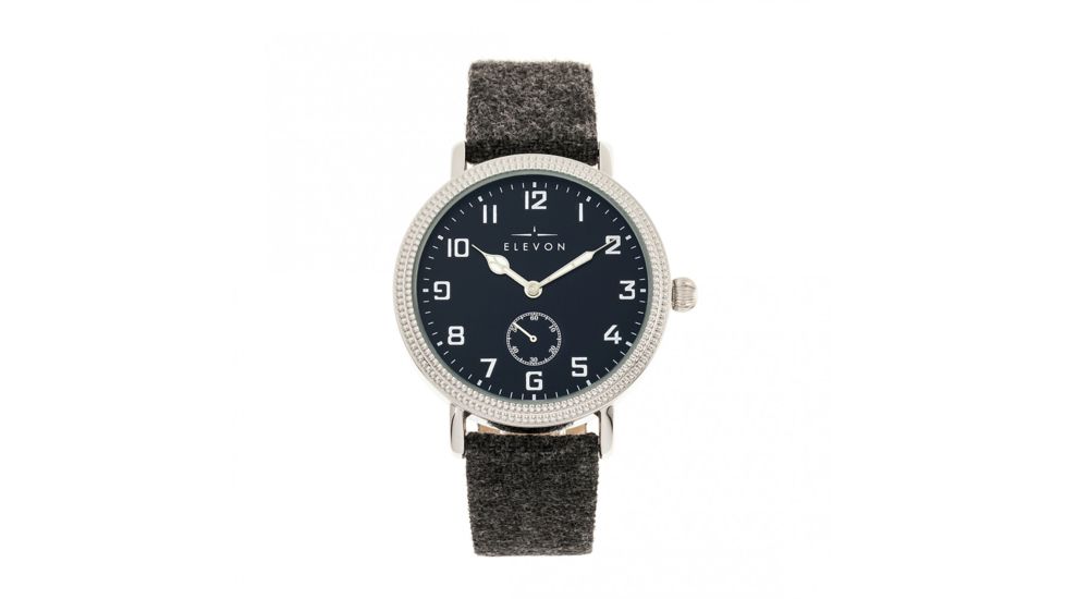 Elevon Northrop Leather-Band Watch, Charcoal/Navy, ELE110-6