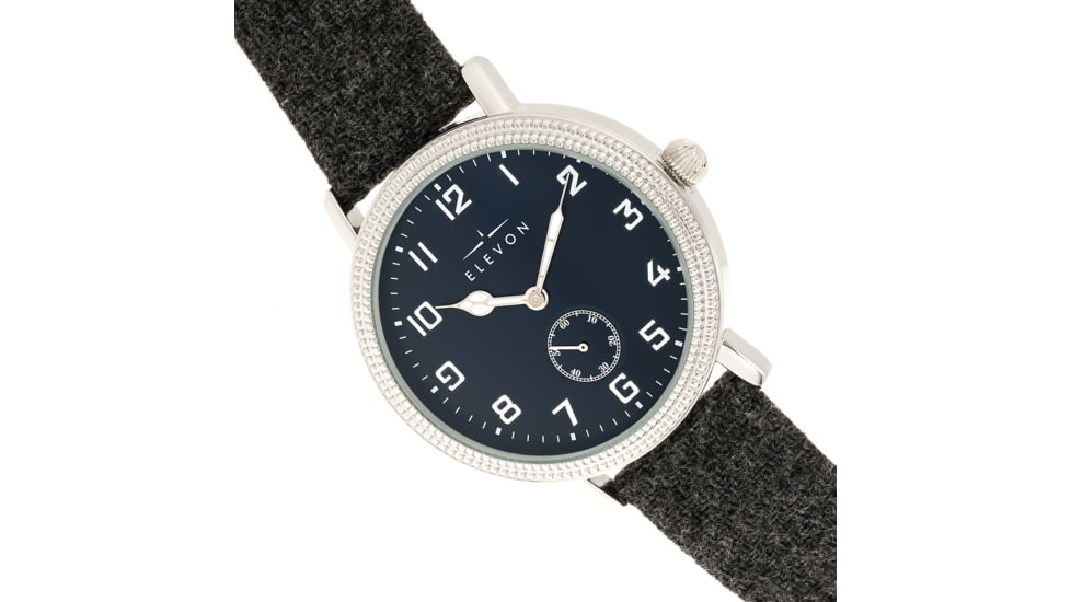 Elevon Northrop Leather-Band Watch, Charcoal/Navy, ELE110-6