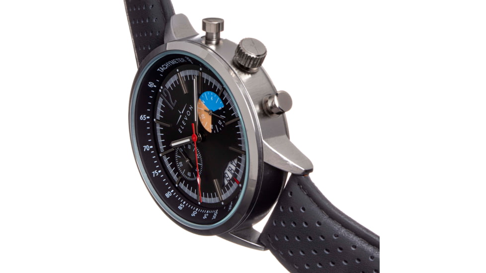 Elevon Genuine Leather-Band Watch w/Date, Grey, ELE125-6, Grey, One Size, ELE125-6