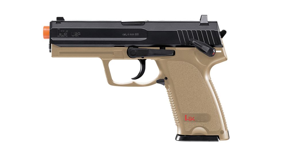Elite Force HK USP C02 Airsoft Double Action Pistol,6mm,16rd Capacity,Dark Earth Brown 2275023