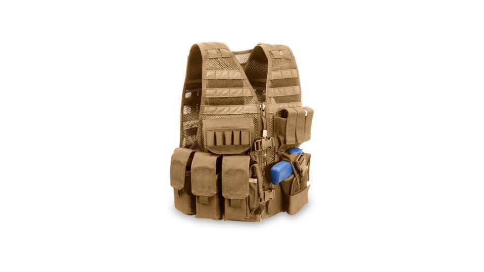 Elite Survival Systems MVP Commandant Tactical Holster Vest, Left Hand Holster, Coyote Tan MVP030102-T