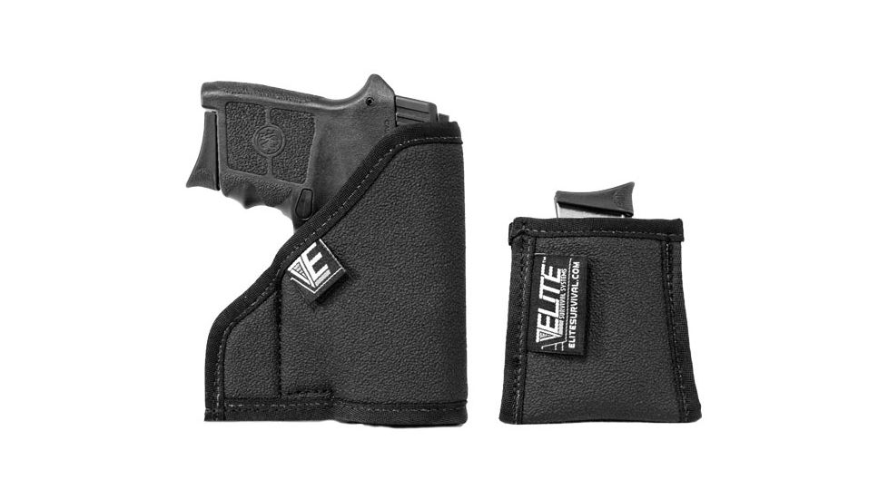 Elite Survival Systems Pocket Holster Combo Kit, Includes Pocket Mag Pouch, Size 1, Black, 1 PH-1-CK