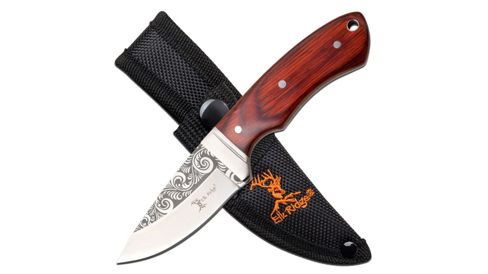 Elk Ridge Fixed Knive, 2.6in Blade, 3CR13 Steel Blade, Brown/Wood, ER-200-18WD