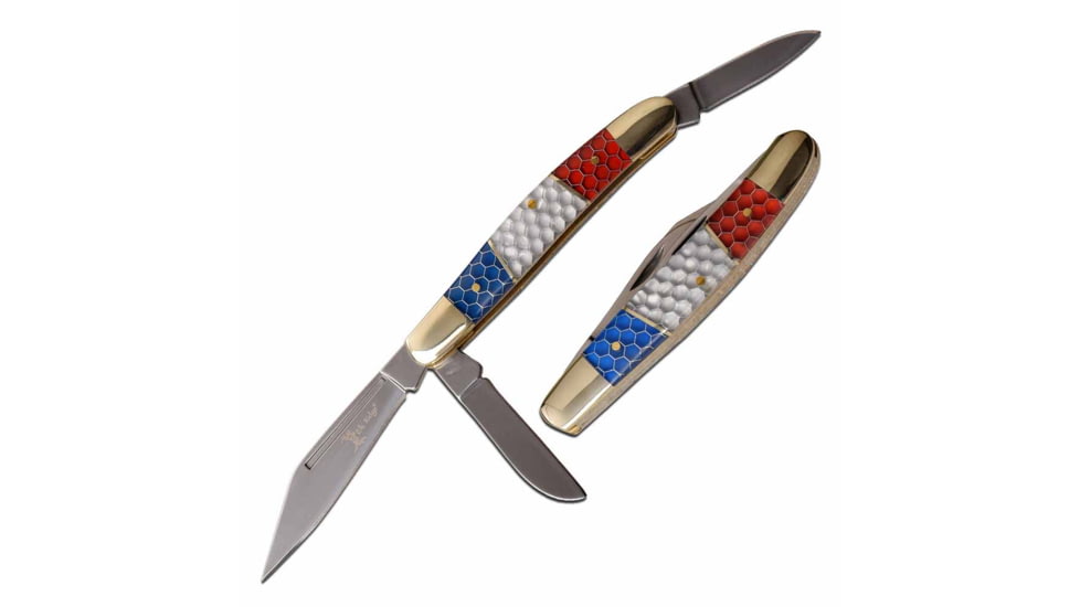 Elk Ridge ER-947 Manual Folding Knife, 2.6in, 3CR13 Stainless Steel, Clip Point, Steel Blade, C-Tec Handle, Nickle, ER-947