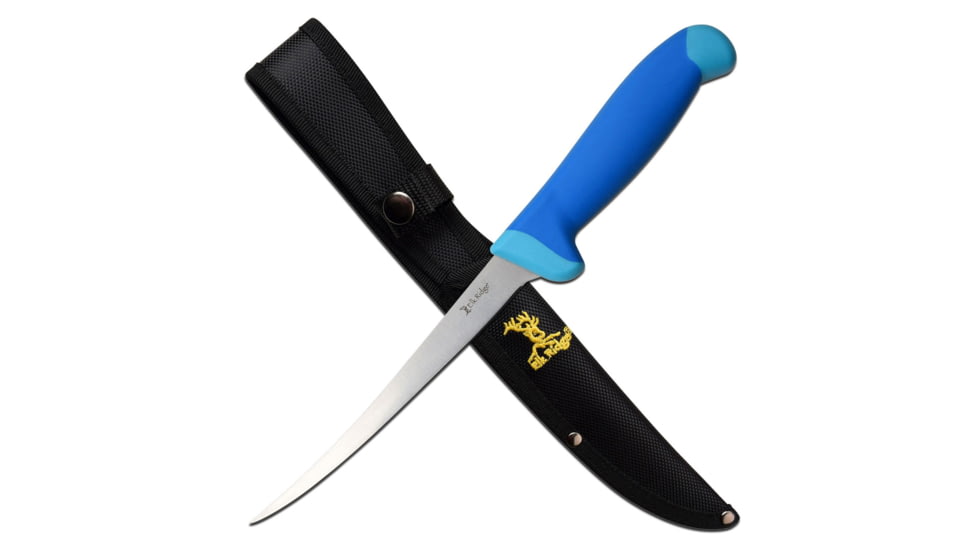 Elk Ridge Fillet Fixed Blade Knife, 6,75 in, 5Cr15 Stainless Steel, Blue, ER-200-05F