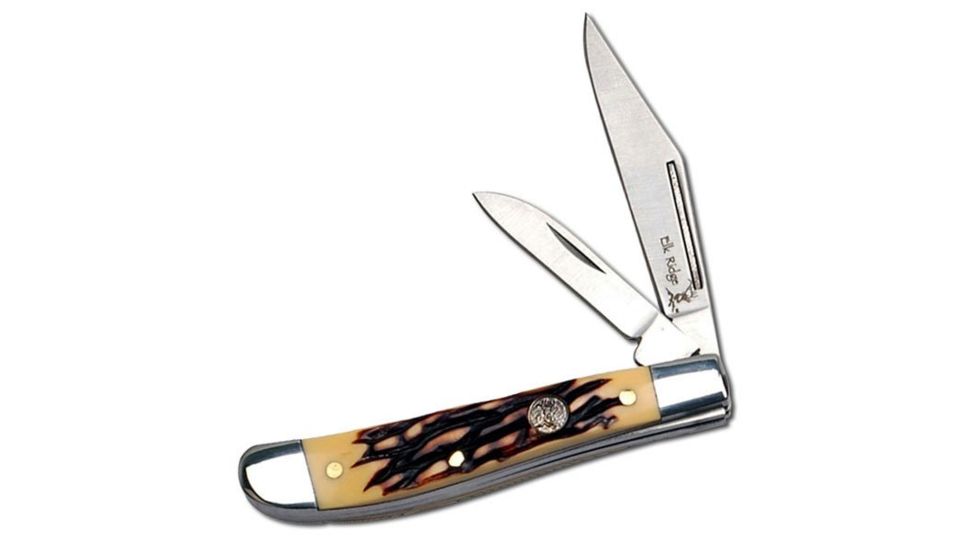 Elk Ridge Folding Blade, 1.75in, Stainless Steel Blade, Simulated Bone Peanut Handle ER-226SI