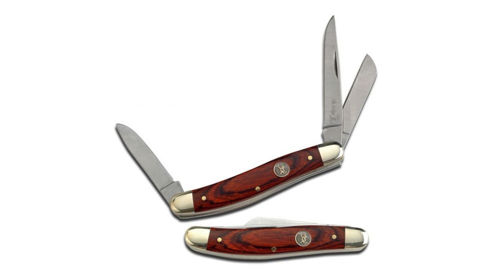 Elk Ridge Folding Blade, 2.75in, Stainless Steel Blade, Brown Pakkawood Handle ER-323W